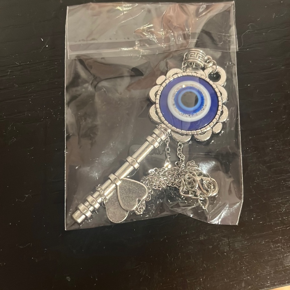 Evil eye key necklace